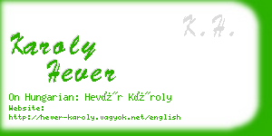 karoly hever business card